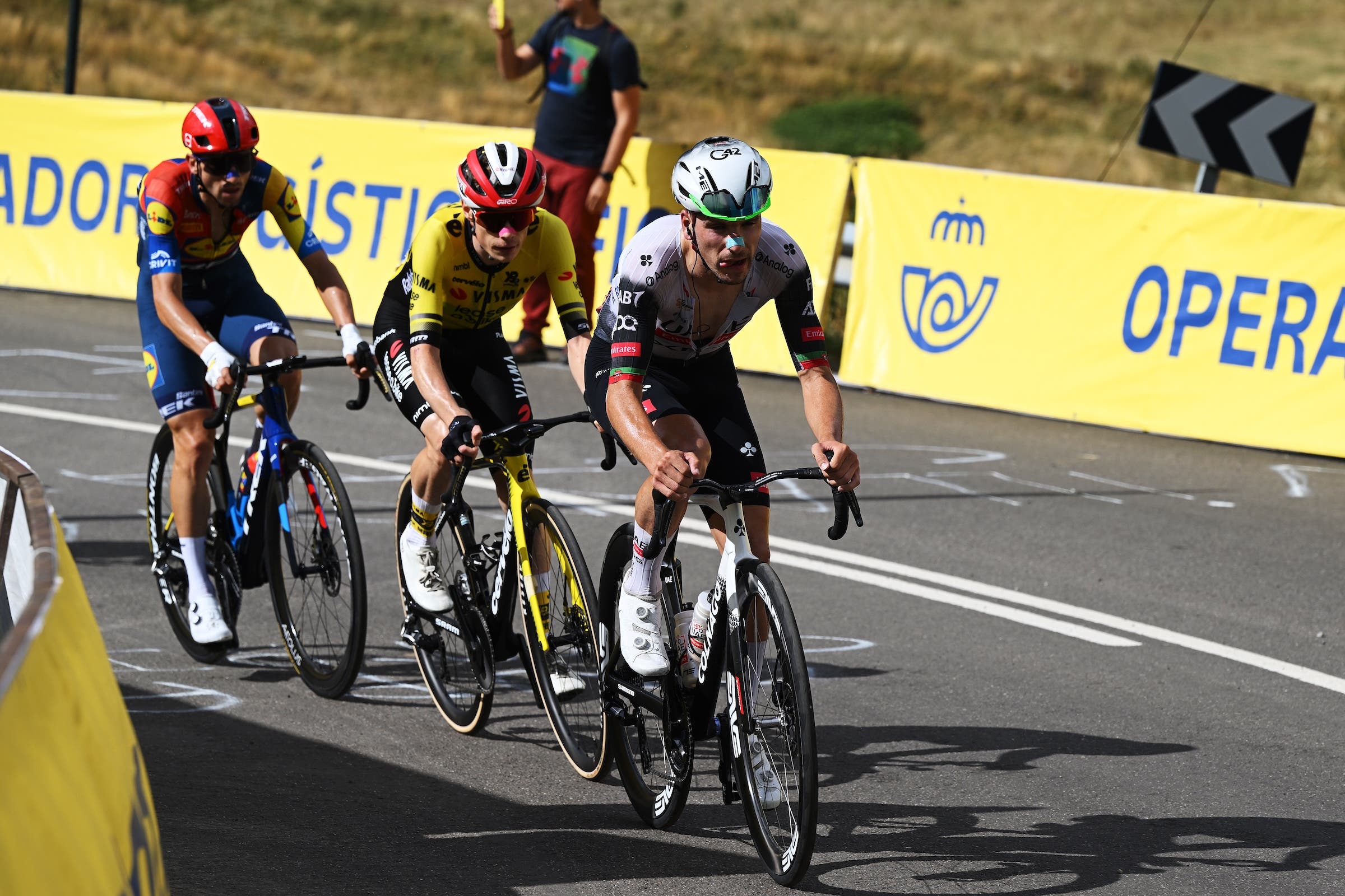 oão Almeida put in a big dig on stage 7 of the Vuelta a España, but Jonas Vingegaard wouldn't get drawn into a brawl (Photo by Dario Belingheri/Getty Images)