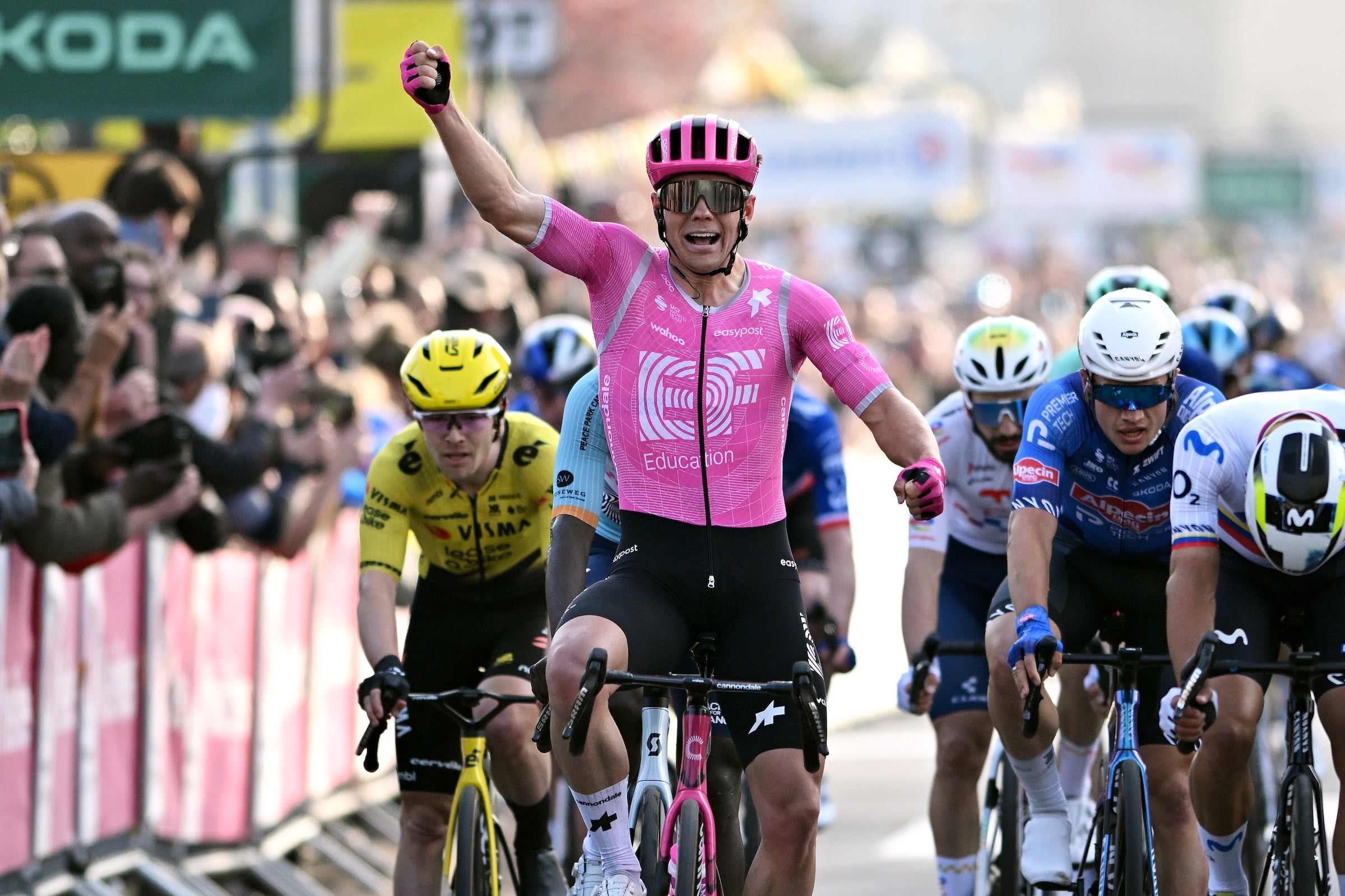 Luke Lamperti (EF Education - EasyPost) wins stage 1 of Paris-Nice (Photo: Szymon Gruchalski/Getty Images)
